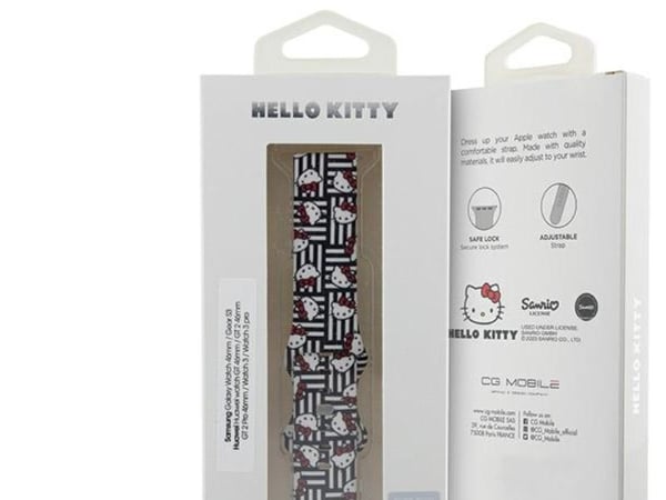 Sourcing Hello Kitty Universal Strap HKUWLSDISK silikonarmband Heads & Stripes svart/svart rem 22 mm