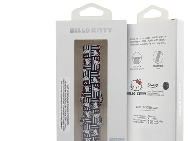 Hello Kitty universalrem HKUWMSDIESK silikon huvuden & ränder svart/svart 20 mm