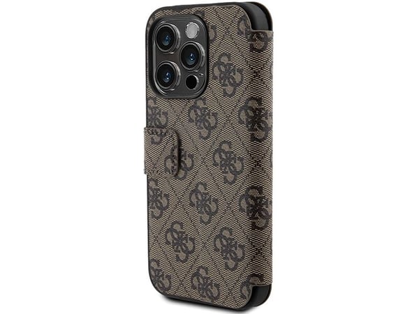 Guess 4G metallogoskalfodral till iPhone 15 Pro - brun