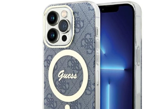 Guess IML 4G MagSafe -kotelo iPhone 15 Pro:lle - sininen
