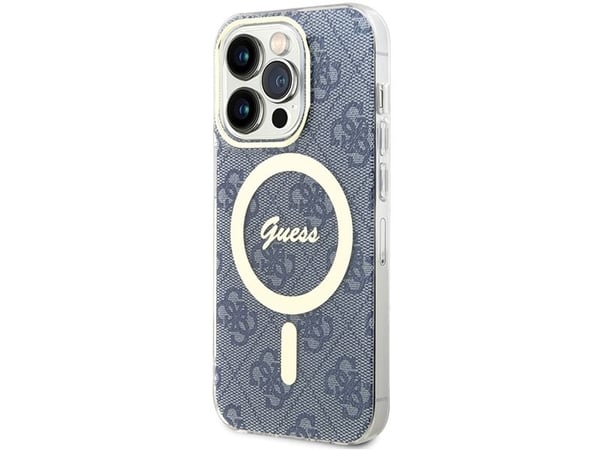 Guess IML 4G MagSafe-deksel til iPhone 15 Pro - blå