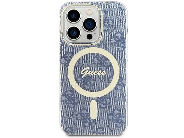 Guess IML 4G MagSafe-deksel til iPhone 15 Pro - blå