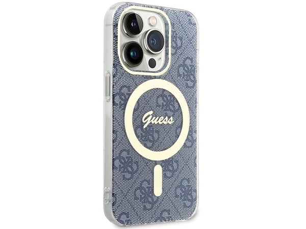 Guess IML 4G MagSafe-deksel til iPhone 15 Pro - blå