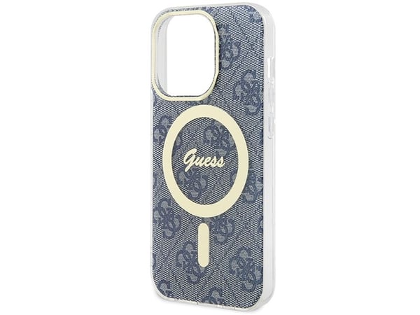 Guess IML 4G MagSafe-deksel til iPhone 15 Pro - blå