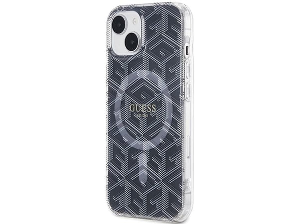 Guess IML GCube MagSafe-deksel til iPhone 15 / 14 / 13 - svart