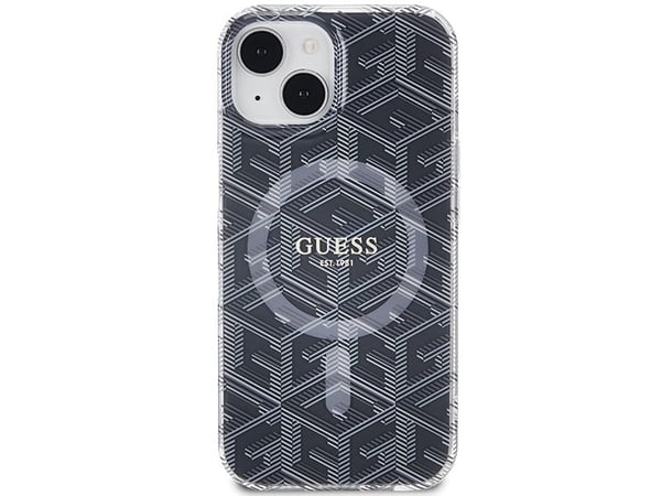 Guess IML GCube MagSafe-deksel til iPhone 15 / 14 / 13 - svart