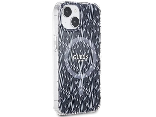 Guess IML GCube MagSafe-deksel til iPhone 15 / 14 / 13 - svart