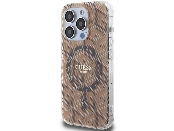 Guess IML GCube MagSafe-etui for iPhone 15 Pro Max - brun