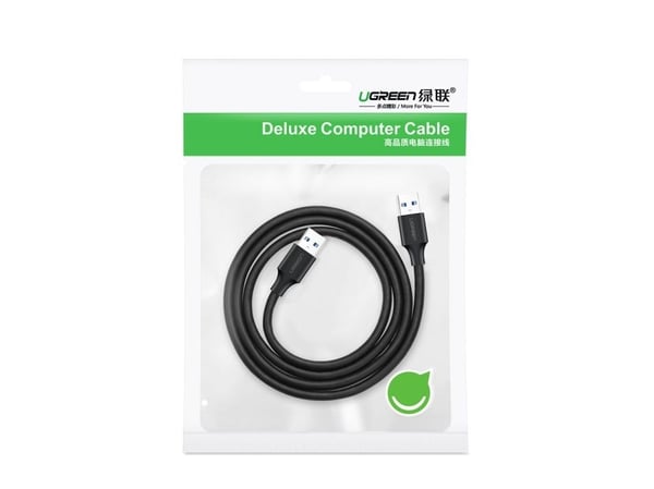 USB-kabel Ugreen USB-A til USB-A 1 m svart (UGR391BLK)