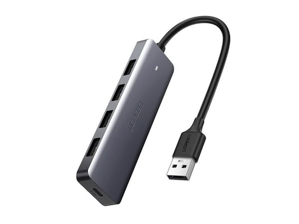 Ugreen hub-adapter 4-i-1 USB-C til 4× USB 3.0 + USB-C grå (64260)