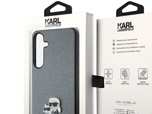 Karl Lagerfeld KARL LAGERFELD SAM S24+ SAFFIANO KC PIN KLHCS24MPSAKCMPG GRÅ