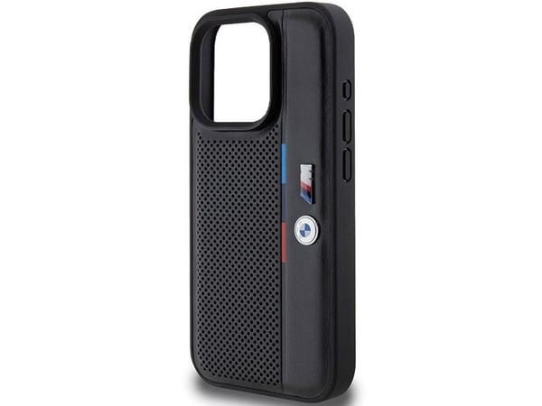 BMW perforerad tricolor line-skal till iPhone 15 Pro - svart