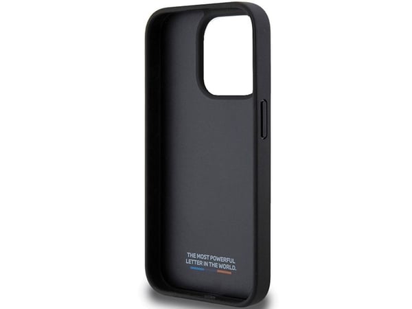 BMW perforerad tricolor line-skal till iPhone 15 Pro - svart