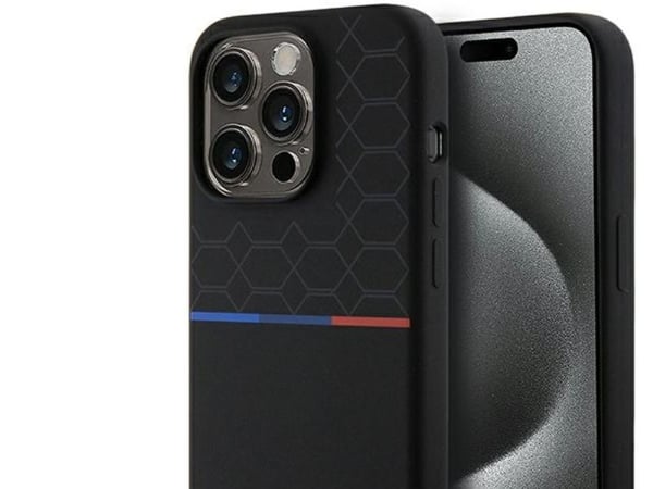 BMW M silikonmønster MagSafe-deksel til iPhone 15 Pro - svart