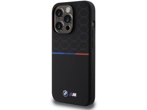 BMW M silikonmønster MagSafe-deksel til iPhone 15 Pro - svart