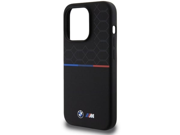 BMW M silikonmönster MagSafe-fodral för iPhone 15 Pro - svart