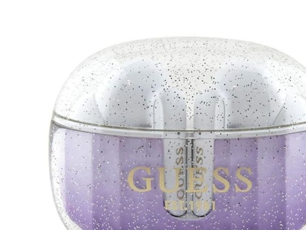 Guess glitter gradient TWS Bluetooth-hörlurar med laddningsstation - lila