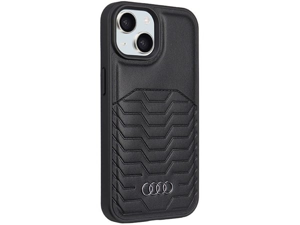 Audi Synthetic Leather MagSafe iPhone 15 Plus / 14 Plus 6.7" black/black hardcase AU-TPUPCMIP15M-GT/D3-BK