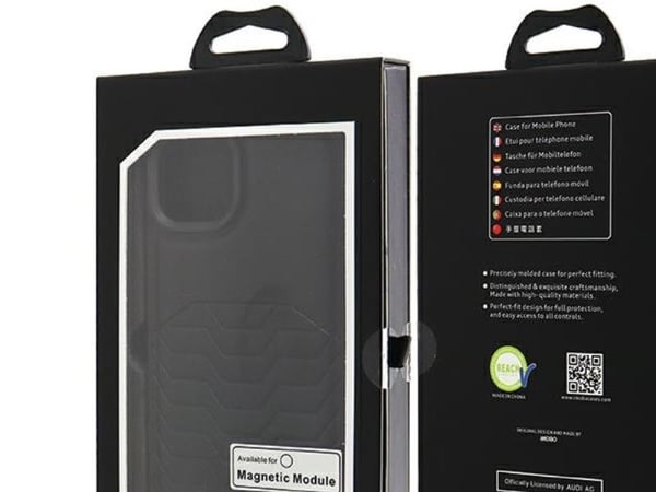Audi Synthetic Leather MagSafe iPhone 15 Plus / 14 Plus 6.7" black/black hardcase AU-TPUPCMIP15M-GT/D3-BK