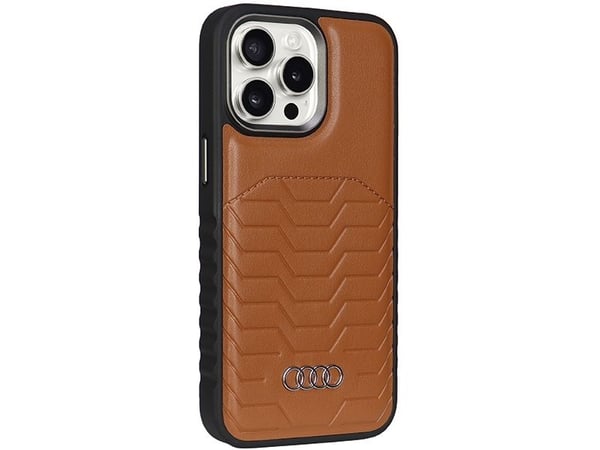Audi Synthetic Leather MagSafe iPhone 15 Pro 6.1" brown/brown hardcase AU-TPUPCMIP15P-GT/D3-BN
