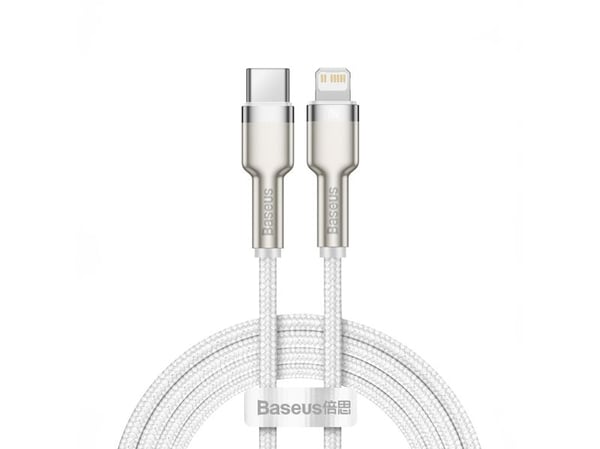 Baseus Cafule Series metal data USB-C til Lightning-kabel 20W PD 1 m - hvit