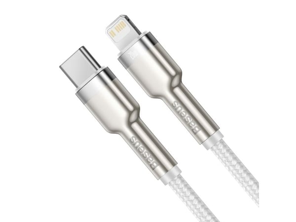 Baseus Cafule Series metal data USB-C til Lightning-kabel 20W PD 1 m - hvit