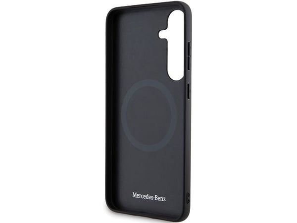 Mercedes Benz Samsung Galaxy S24 Plus Mercedes Nahkakotelo Teksturoitu &amp; Plain MagSafe (MEHMS24M23RBARK) musta