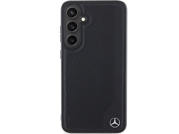 Mercedes læder preget linje MagSafe-deksel til Samsung Galaxy S24+ - svart