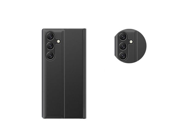 Ny Sleep View-deksel med klaff og stativ for Samsung Galaxy A35 - svart