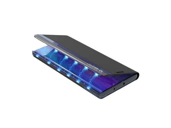 Ny Sleep View-deksel med klaff og stativ for Samsung Galaxy A35 - svart