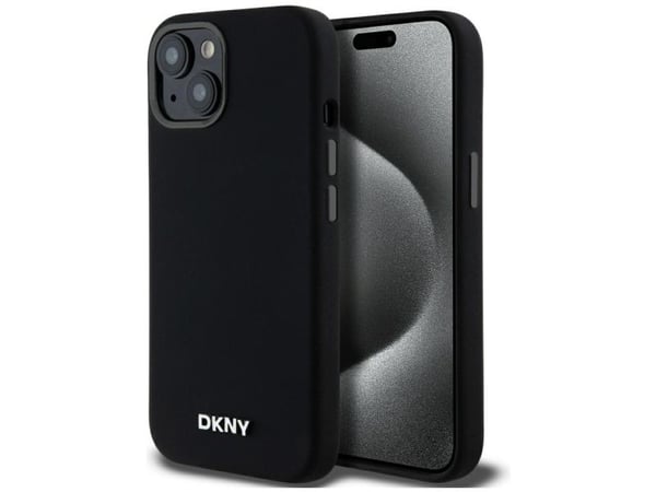 DKNY hårdskal Liquid Silicone Small Metal Logo MagSafe till iPhone 14 / 15 / 13 6.1" svart