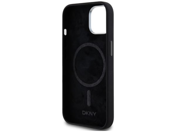 DKNY hårdskal Liquid Silicone Small Metal Logo MagSafe till iPhone 14 / 15 / 13 6.1" svart