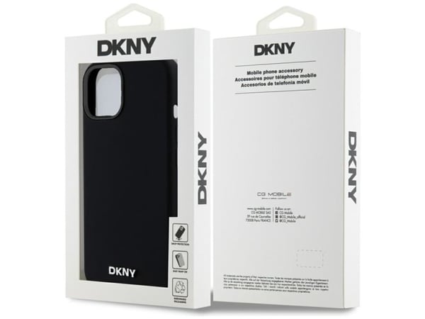 DKNY hårdskal Liquid Silicone Small Metal Logo MagSafe till iPhone 14 / 15 / 13 6.1" svart