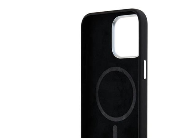 DKNY DKHMP14XSMCHLK iPhone 14 Pro Max 6,7" svart hardcase Liquid Silicone Small Metal Logo MagSafe