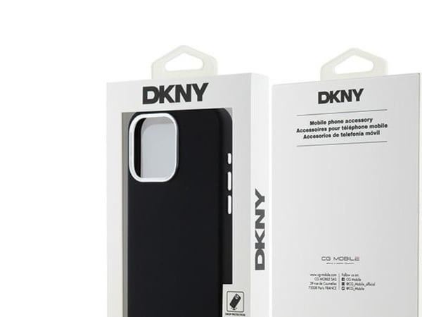 DKNY DKHMP14XSMCHLK iPhone 14 Pro Max 6,7" svart hardcase Liquid Silicone Small Metal Logo MagSafe