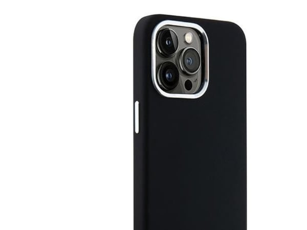 DKNY Liquid Silicone Small Metal Logo MagSafe - deksel til iPhone 15 Pro Max (svart)