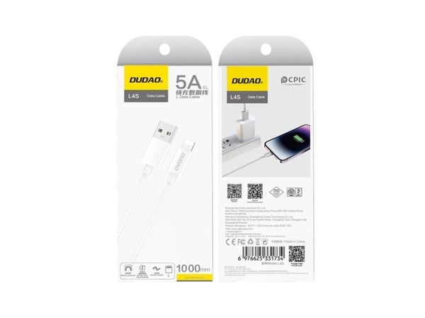 Dudao USB-A - LPT-kabel 1 m hvit (6976625331734)