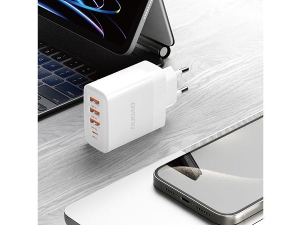 Dudao A5HEU nettlader, 3x USB-A + 1x USB-C PD20W, hvit