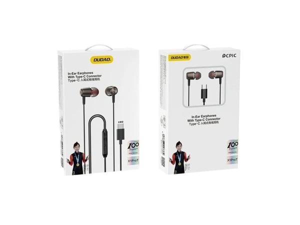 Dudao X1PROT in-ear hodetelefoner med kabel USB-C 1,2 m - svarte