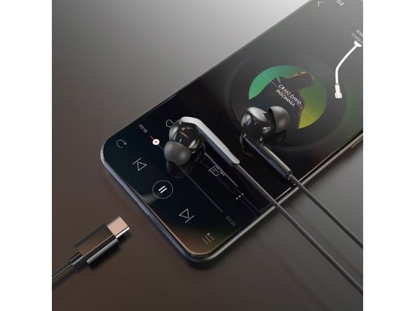 Dudao X3C+ hodetelefoner med kabel, USB-C dokk, 1,2 m - svart