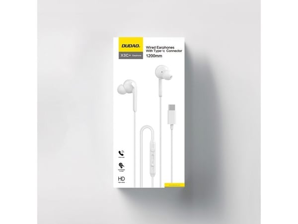 Dudao in-ear-hodetelefoner Dudao X3C+, USB-C, 1,2 m, hvit