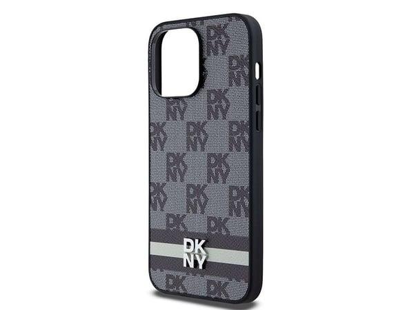 DKNY DKNY DKHCP14XPCPTSSK iPhone 14 Pro Max 6.7" czarny/black hardcase Leather Checkered Mono Pattern & Printed Stripes