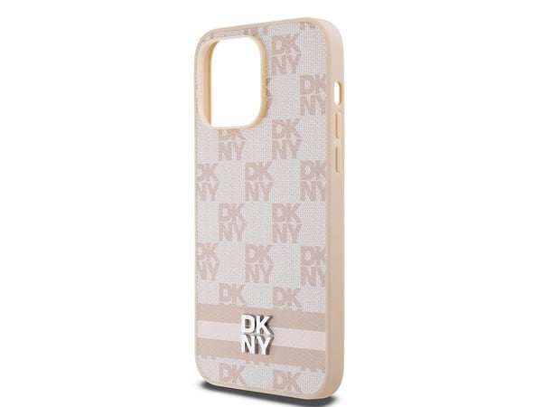 DKNY DKHCP14XPCPTSSP mobilskal till iPhone 14 Pro Max 6.7" rosa hardcase läder rutigt monomönster & tryckta ränder