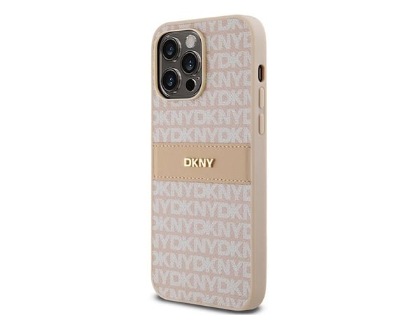 DKNY DKNY DKHCP14XPRTHSLP iPhone 14 Pro Max 6.7" rózowy/pink hardcase Leather Mono Stripe & Metal Logo