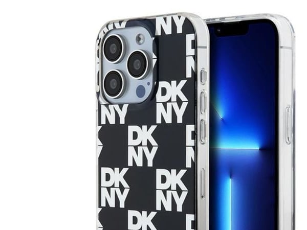 DKNY hardt deksel til iPhone 15 Pro 6,1" svart rutet mono-mønster IML