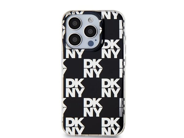 DKNY hardt deksel til iPhone 15 Pro 6,1" svart rutet mono-mønster IML