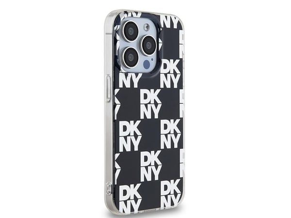 DKNY hardt deksel til iPhone 15 Pro 6,1" svart rutet mono-mønster IML