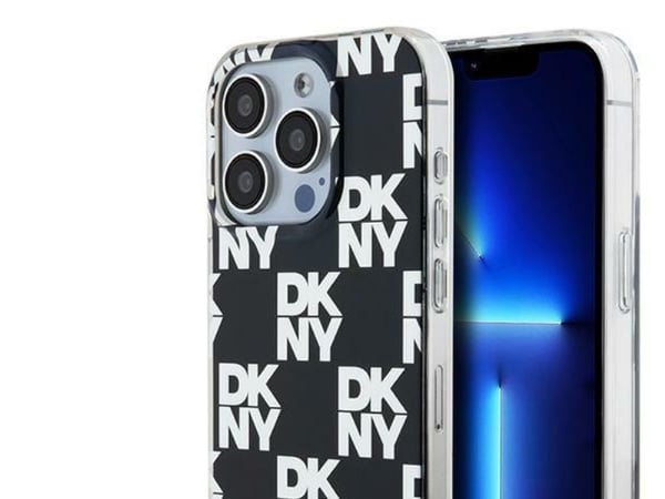 DKNY iPhone 15 Pro Max 6.7" hardcase svart (IML Checkered Mono Pattern) DKHCP15XHDLCEK