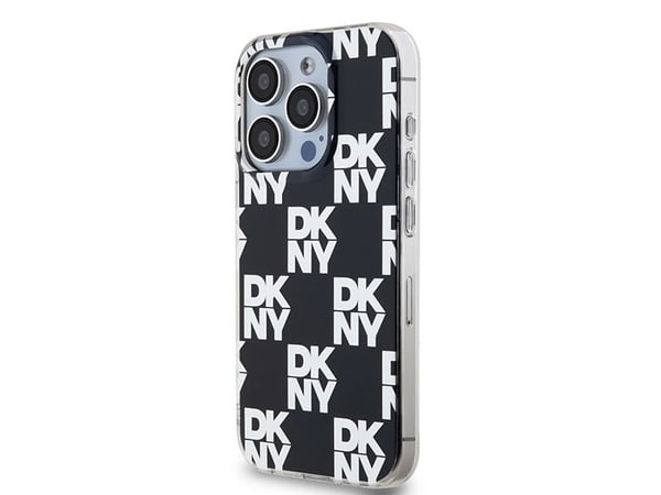 DKNY iPhone 15 Pro Max 6.7" hardcase svart (IML Checkered Mono Pattern) DKHCP15XHDLCEK