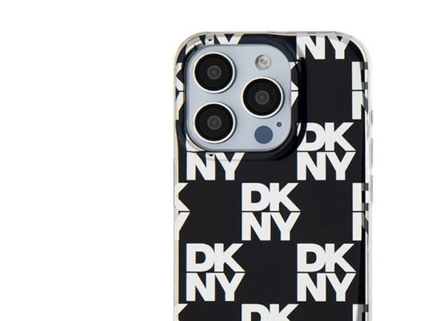 DKNY iPhone 15 Pro Max 6.7" hardcase svart (IML Checkered Mono Pattern) DKHCP15XHDLCEK
